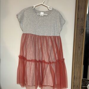 Gray and Red Kids Dress